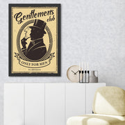 Quadro Decorativo Gentlemen’s Club 55x75 cm – Amarelo/Preto, MDF com Moldura em Poliestireno, Impressão UV