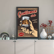 Quadro Decorativo “Gentlemen Club” 55x75 cm – Multicolor, Impressão UV, MDF com Moldura em Poliestireno (2 cm)