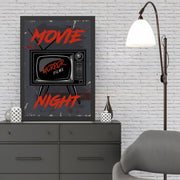 Quadro Decorativo Moldurado em MDF "Movie Night 2" – Multicolor, 35 x 45 cm