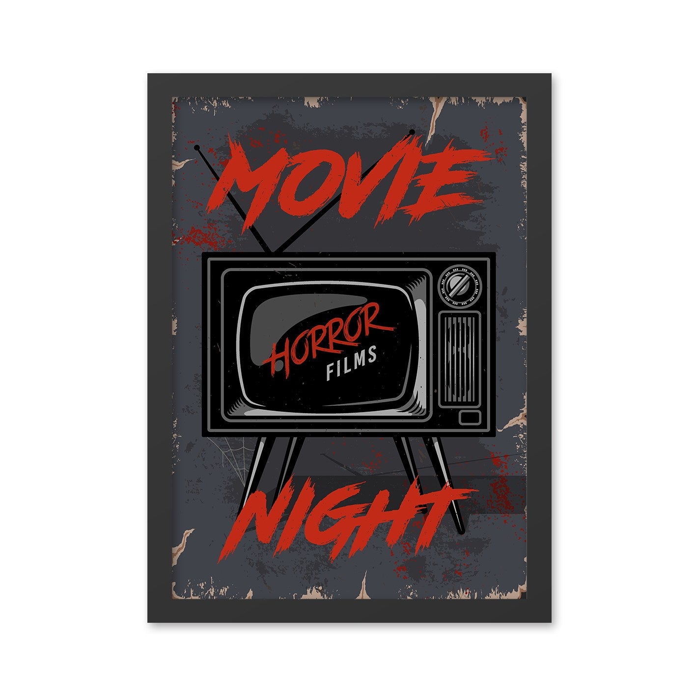 Quadro Decorativo Movie Night 2, Multicolor, MDF com Moldura em Poliestireno (2 cm), Impressão UV, 40 x 55 cm