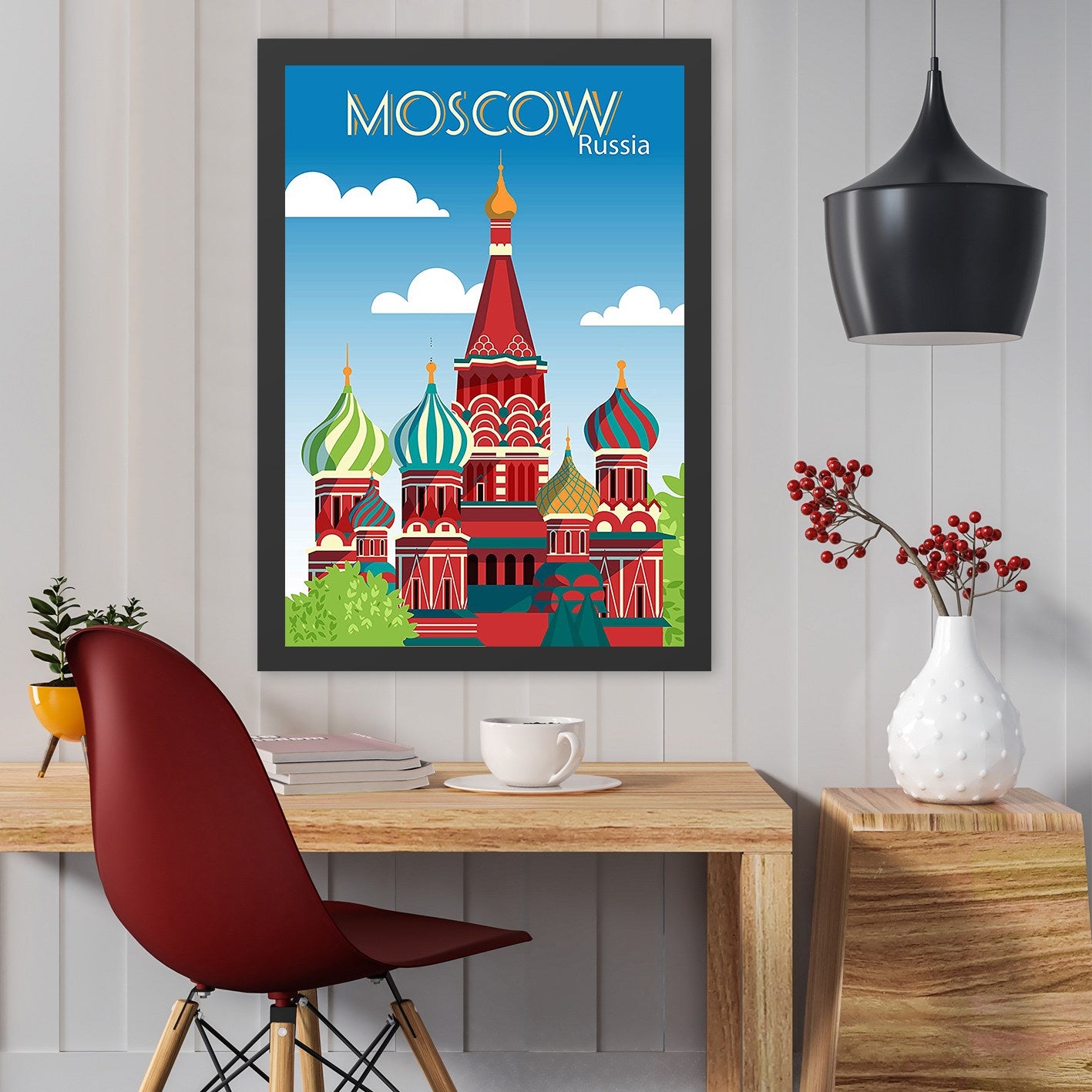 Quadro Decorativo Moscovo 2, Multicolor, 35 x 45 cm – MDF com Impressão UV e Moldura em Poliestireno