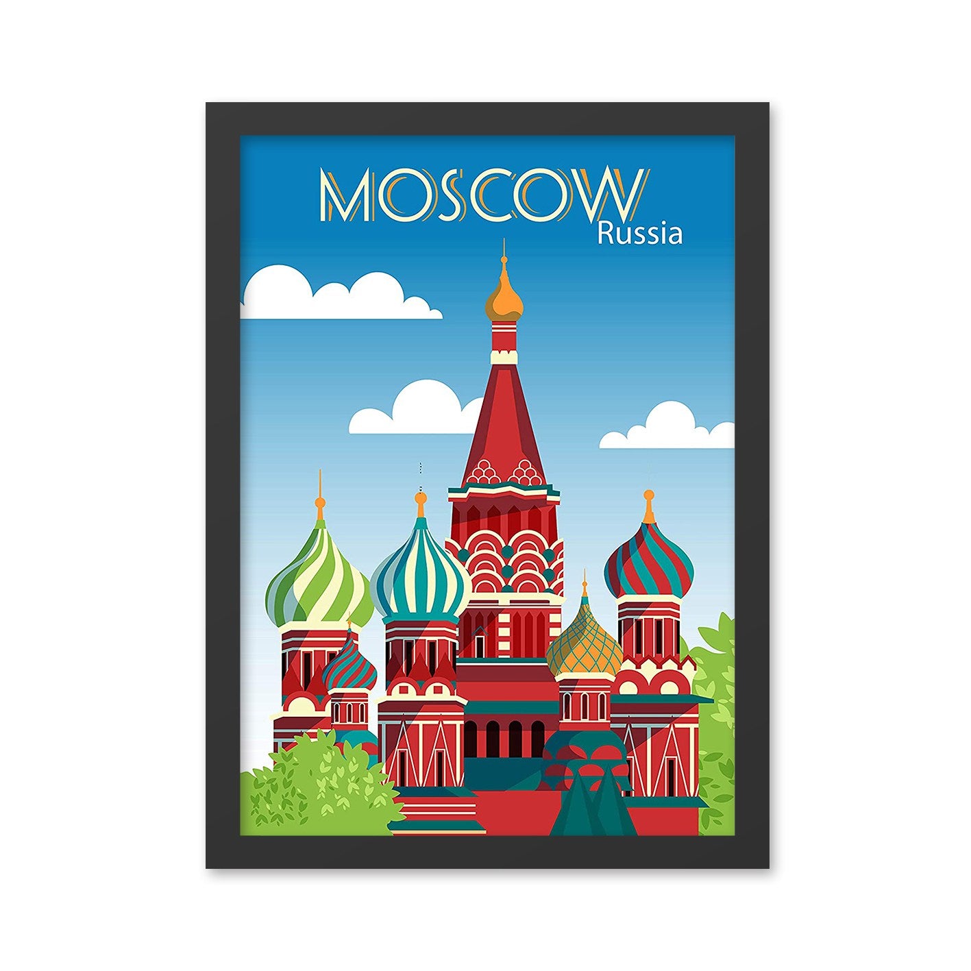 Moscovo 2 – Quadro Decorativo em MDF 40 x 55 cm, Multicolor, Impressão UV, Moldura em Poliestireno (2 cm)