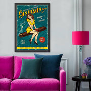 Quadro Decorativo com Moldura “Whiskey & Cigars” 40x55 cm – Multicolor, MDF, Impressão UV