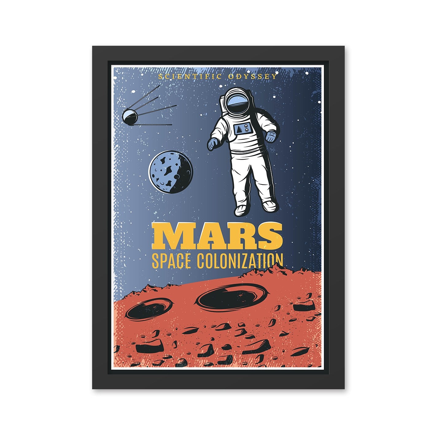 Quadro Decorativo "Mars" 40 x 55 cm – MDF com Moldura em Poliestireno (2 cm), Impressão UV, Multicolor