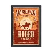 Quadro Decorativo Rodeo Show 35x45 cm – Multicolor, MDF com Moldura em Poliestireno