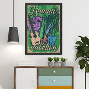 Quadro Decorativo Hawaii 3 55 x 75 cm – Multicolor, MDF com Impressão UV, Moldura em Poliestireno