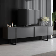 Suporte de TV elegante, antracite e preto, 180 x 30 x 50 cm | Painel de partículas 100% revestido de melamina, 18 mm de espessura, pernas de metal resistentes | Design moderno para sala de estar