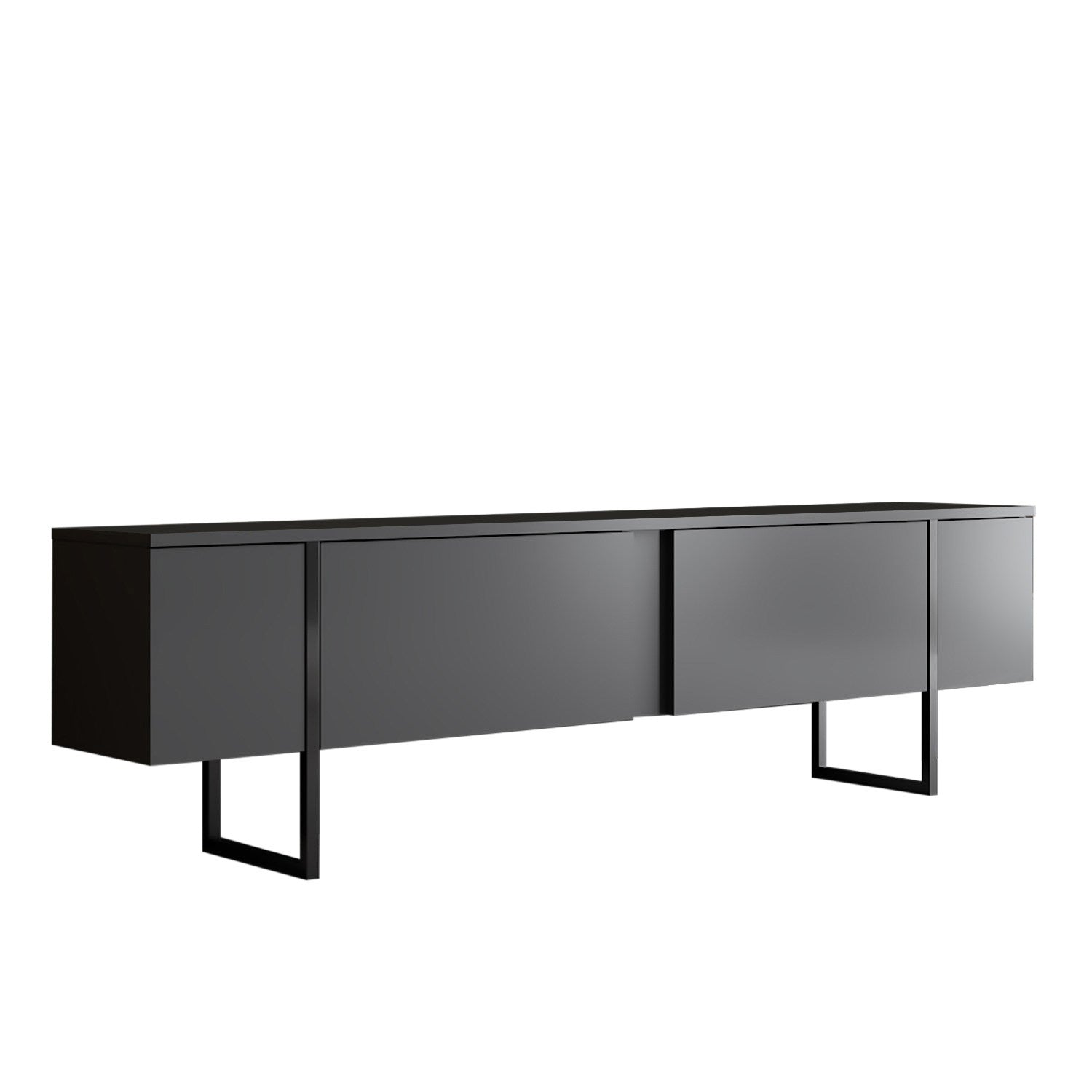 Suporte de TV elegante, antracite e preto, 180 x 30 x 50 cm | Painel de partículas 100% revestido de melamina, 18 mm de espessura, pernas de metal resistentes | Design moderno para sala de estar