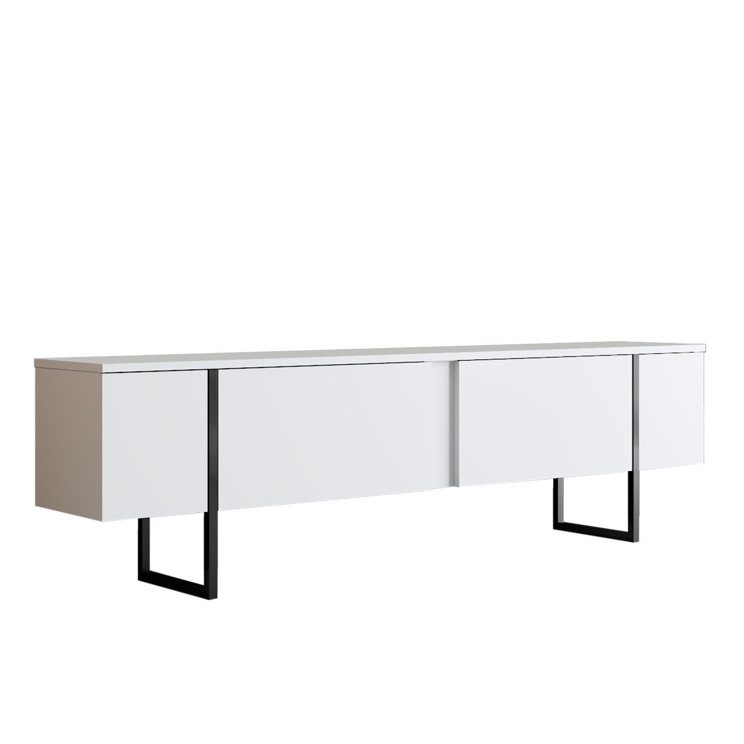 Móvel de TV – 180 cm x 30 cm x 50 cm – Branco e preto – Melamina