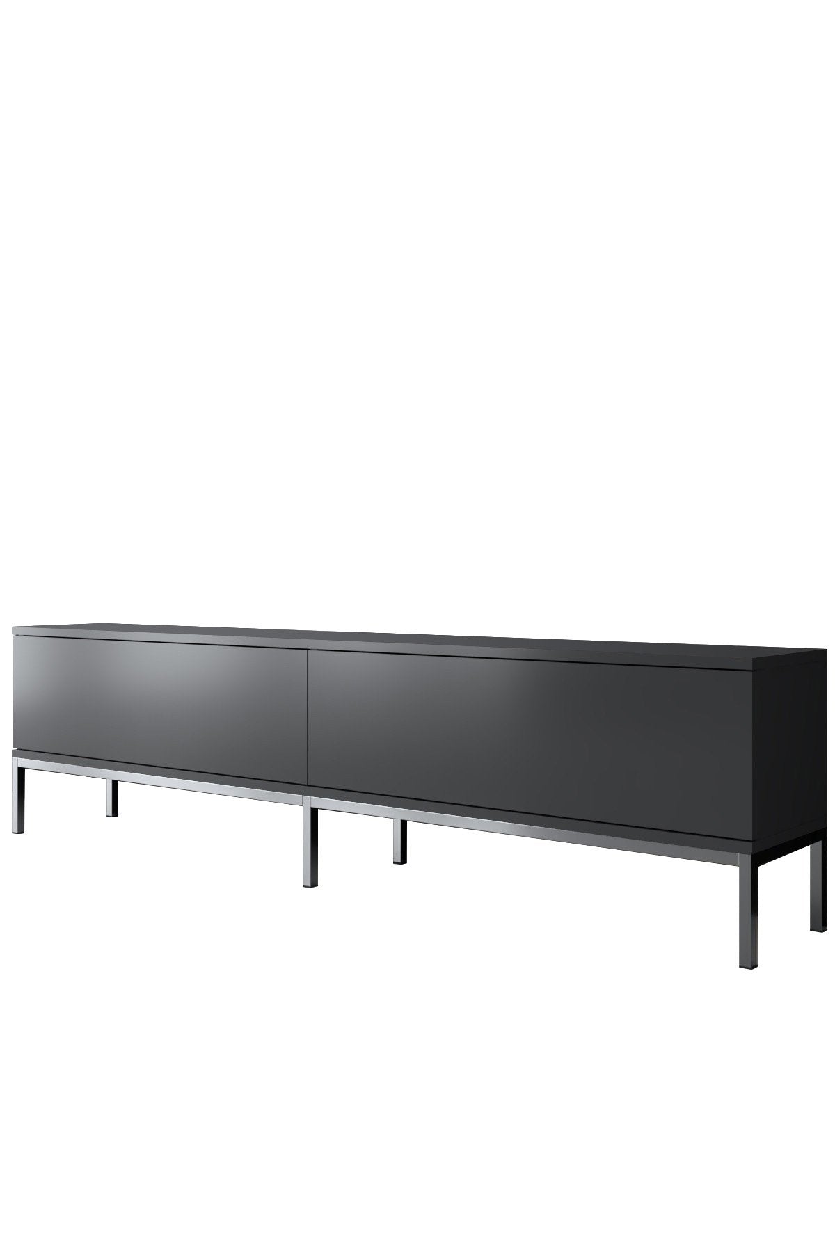 Suporte de TV elegante com pernas de metal, antracite e prata, 180 x 47 x 30 cm | Painel de partículas 100% revestido de melamina, 18 mm de espessura | Design moderno e durável