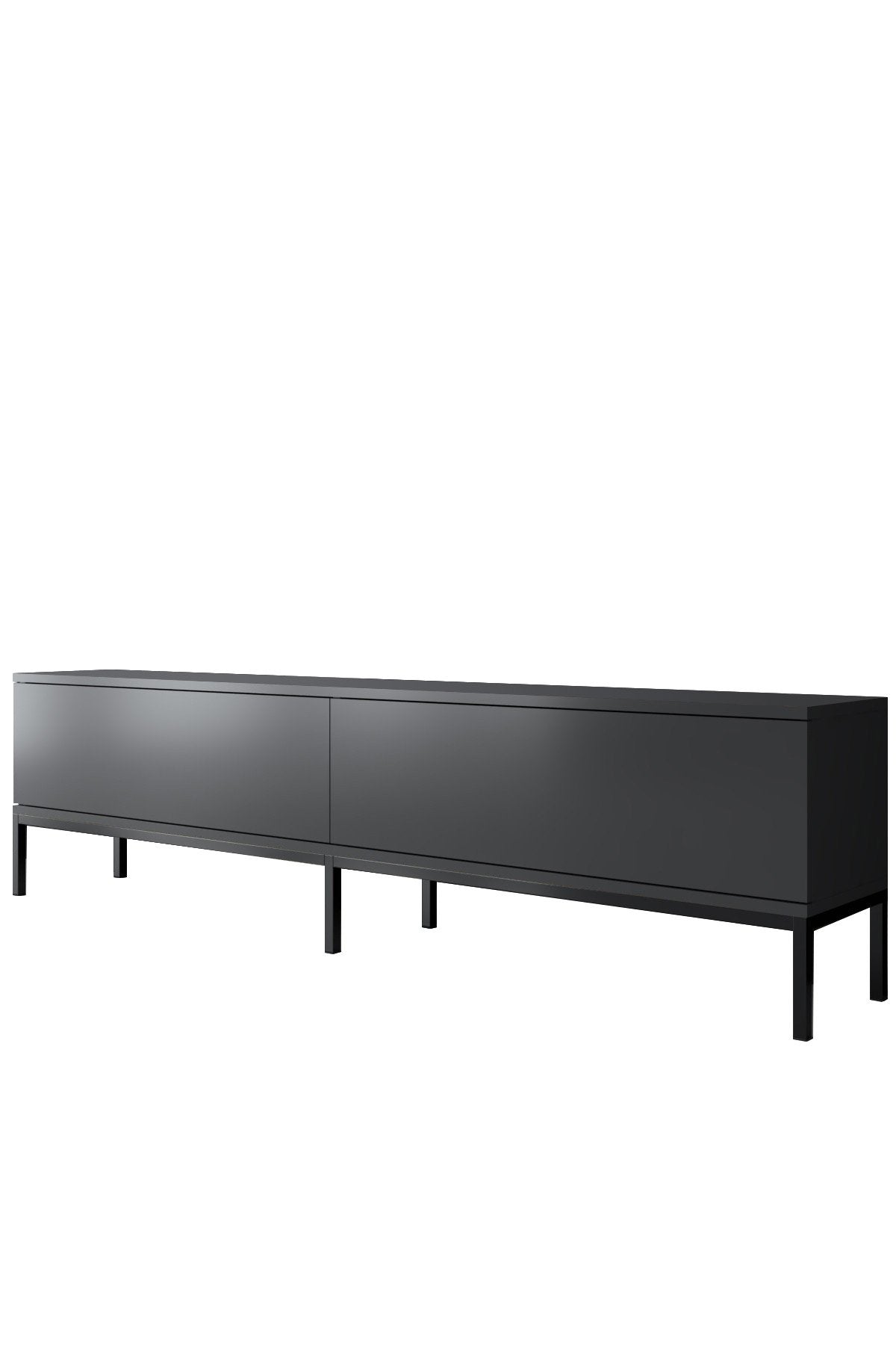 Suporte de TV elegante com pernas de metal, antracite e preto, 180 x 47 x 30 cm | Painel de partículas 100% revestido de melamina, 18 mm de espessura | Design moderno para sala de estar