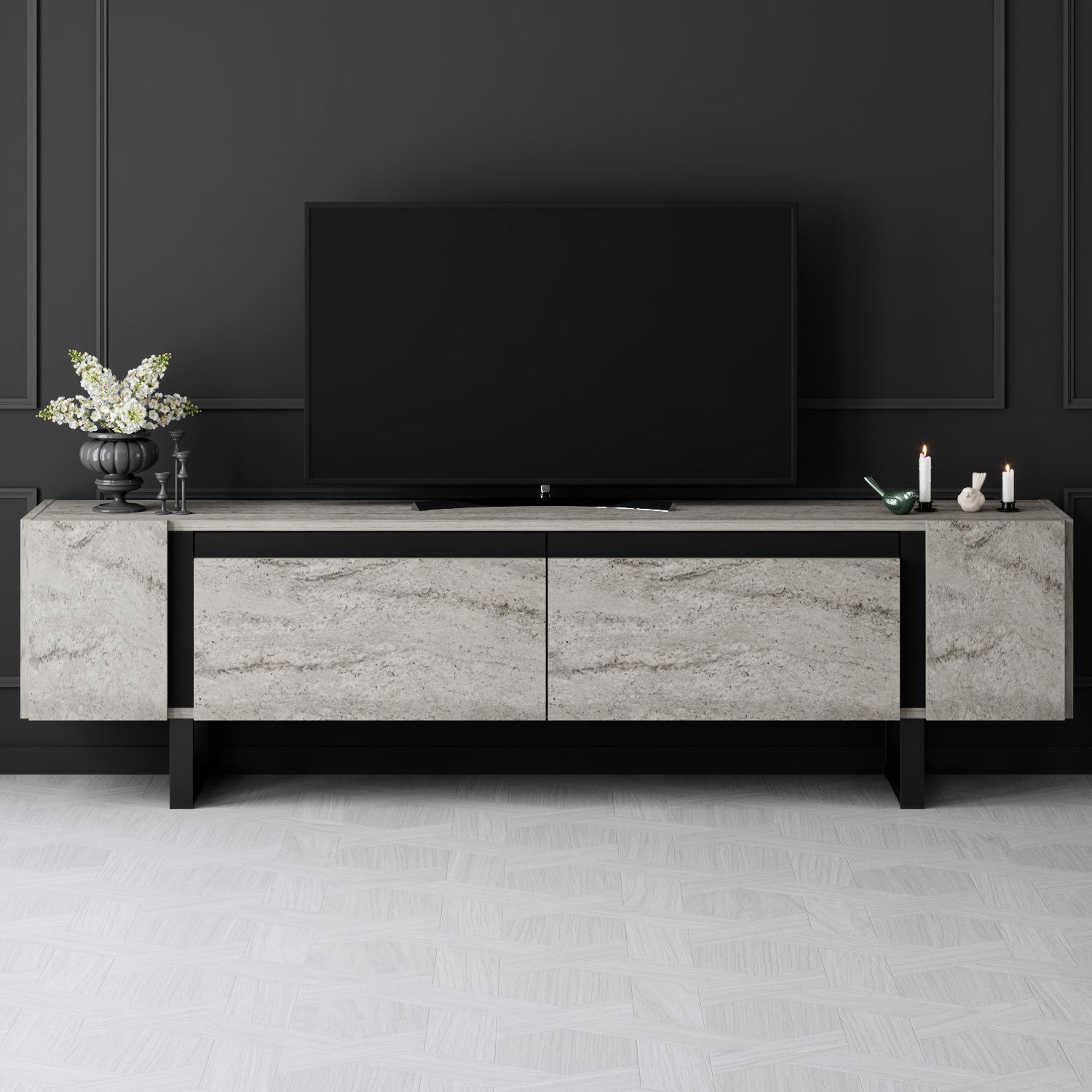 Móvel de TV-Yildiz-Travertino
Preto