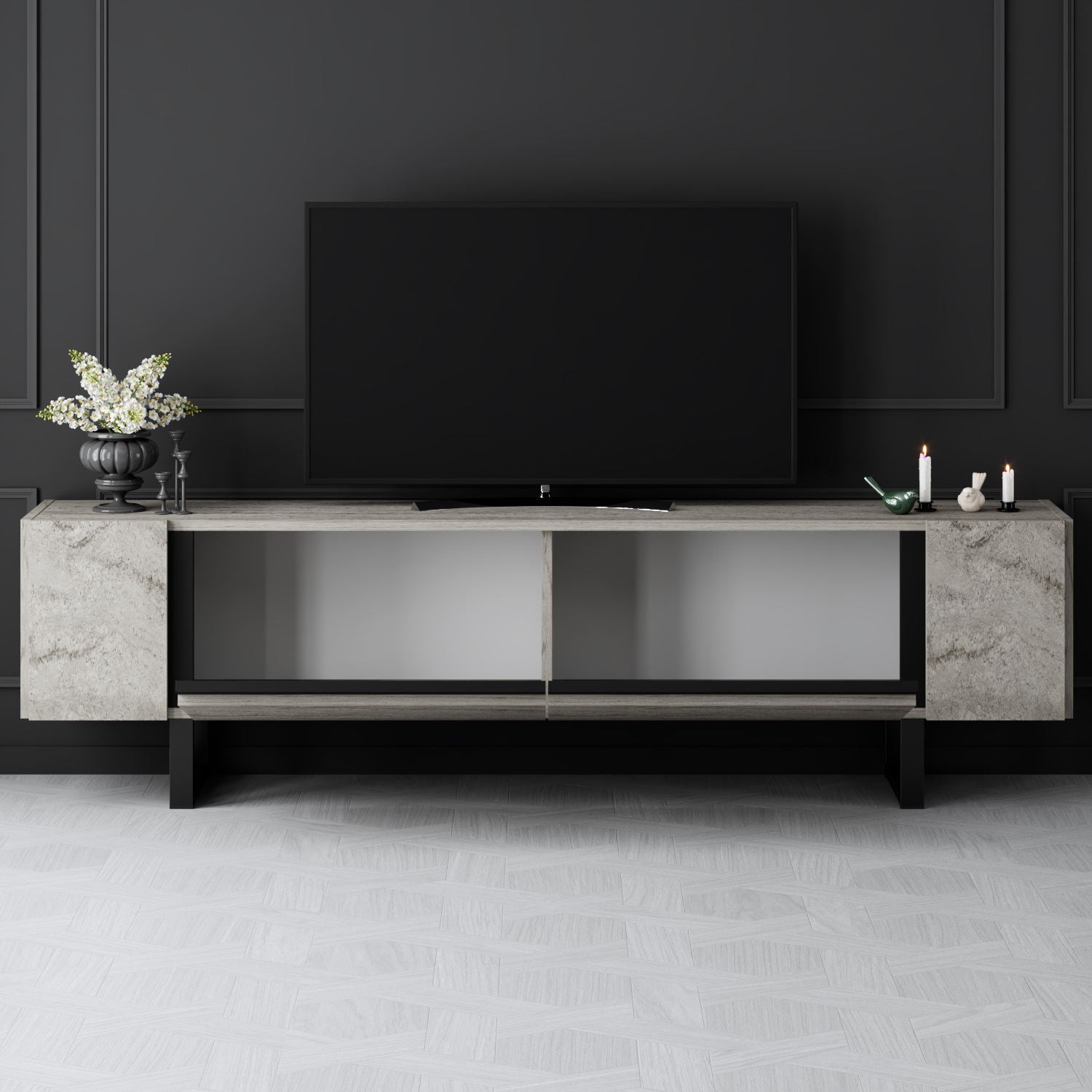 Móvel de TV-Yildiz-Travertino
Preto
