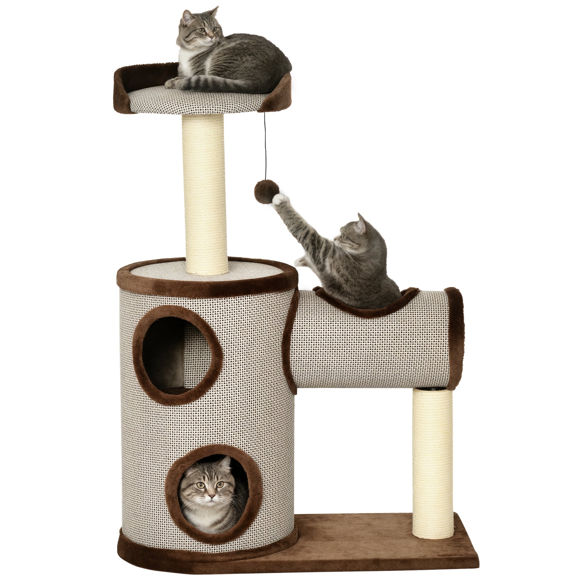 Arranhador para Gatos Médios Marrom 75x39x104 cm