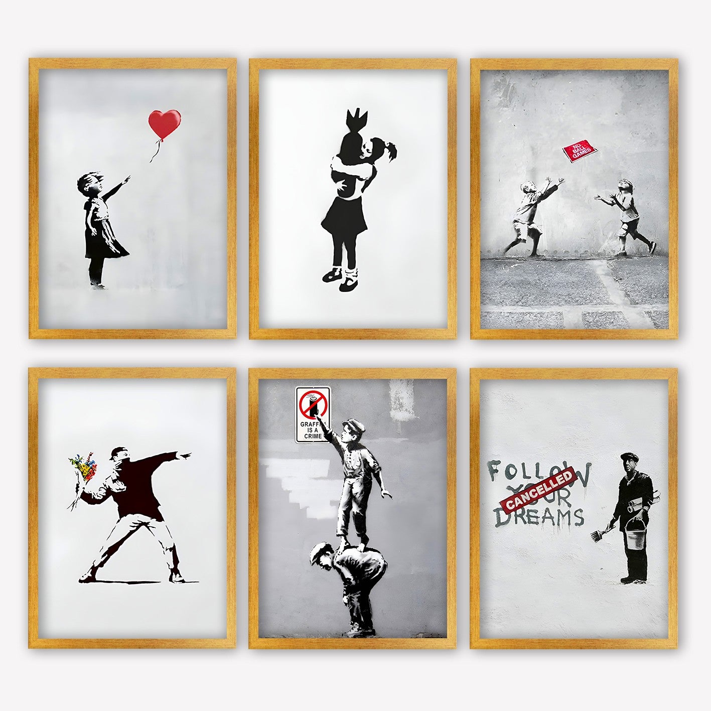 Conjunto de 6 Quadros Decorativos MDF Multicolor - Impressão UV de Alta Qualidade 25x30cm