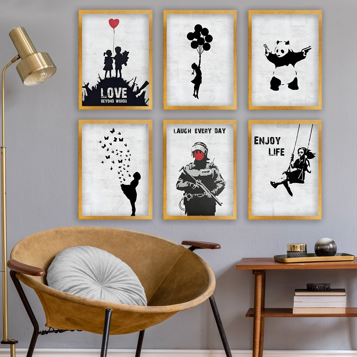 Conjunto de 6 Quadros Decorativos MDF Multicolor - Impressão UV de Alta Qualidade 25x30cm