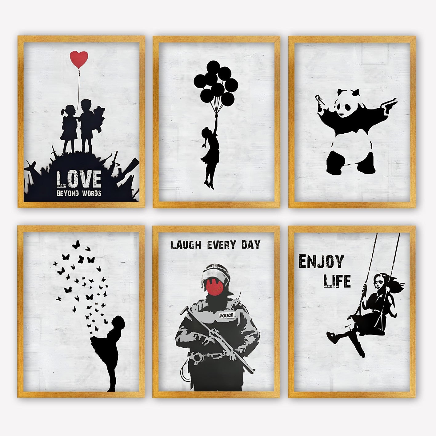 Conjunto de 6 Quadros Decorativos MDF Multicolor - Impressão UV de Alta Qualidade 35x45cm