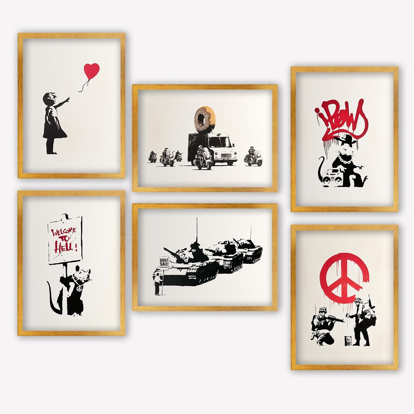 Conjunto de 6 Quadros Decorativos MDF Multicolor - Impressão UV de Alta Qualidade 35x45cm