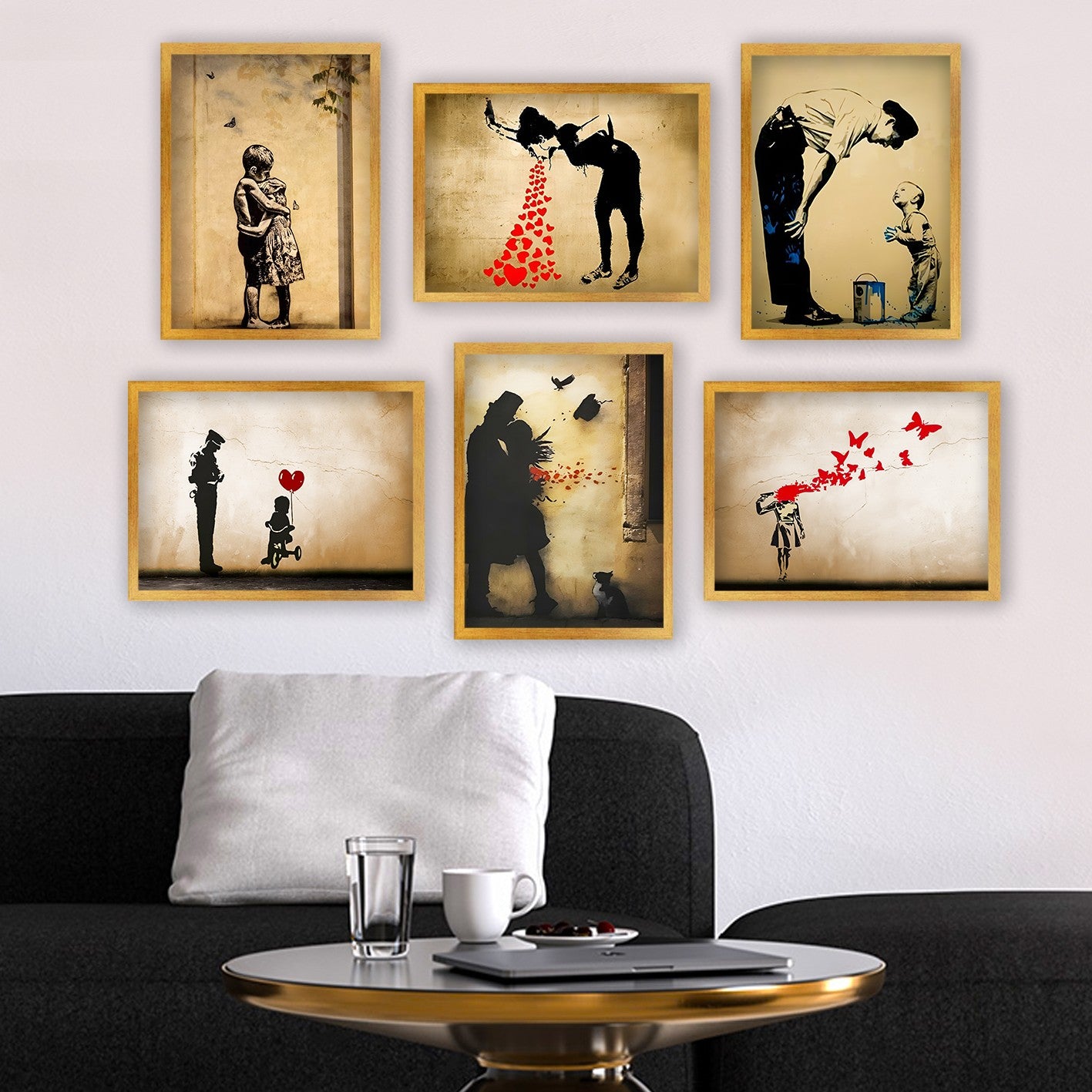 Conjunto de 6 Quadros Decorativos MDF Multicolor - Impressão UV de Alta Qualidade 35x45cm