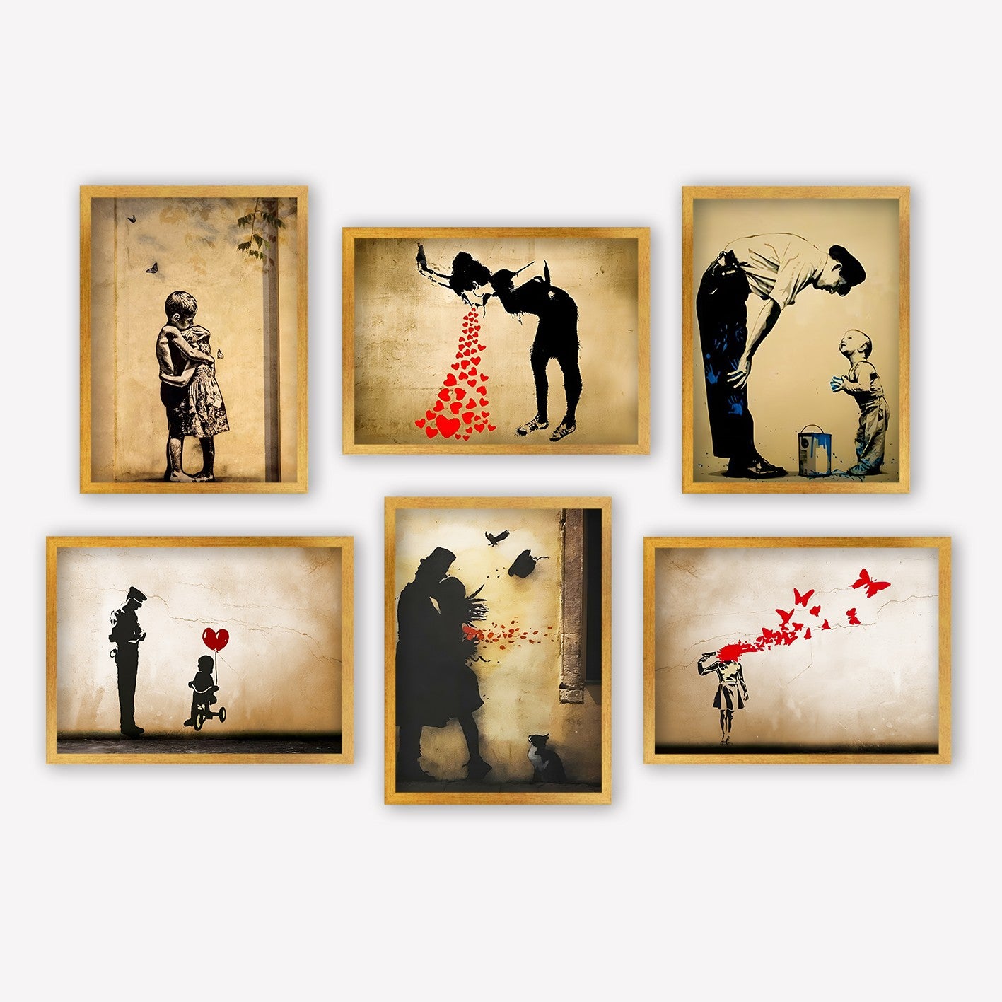 Conjunto de 6 Quadros Decorativos MDF Multicolor - Impressão UV de Alta Qualidade 35x45cm