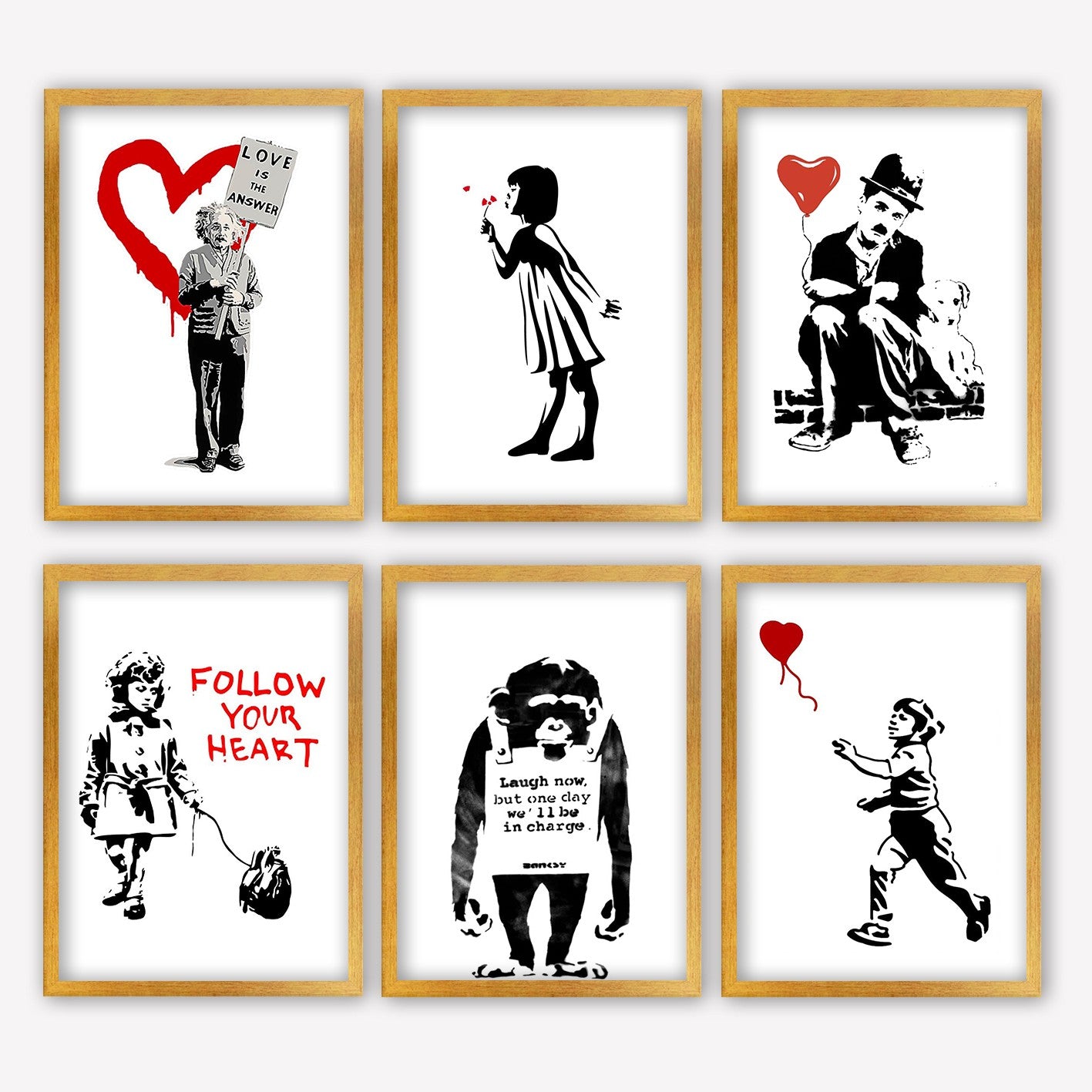 Conjunto de 6 Quadros Decorativos MDF Multicolor - Impressão UV de Alta Qualidade 35x45cm