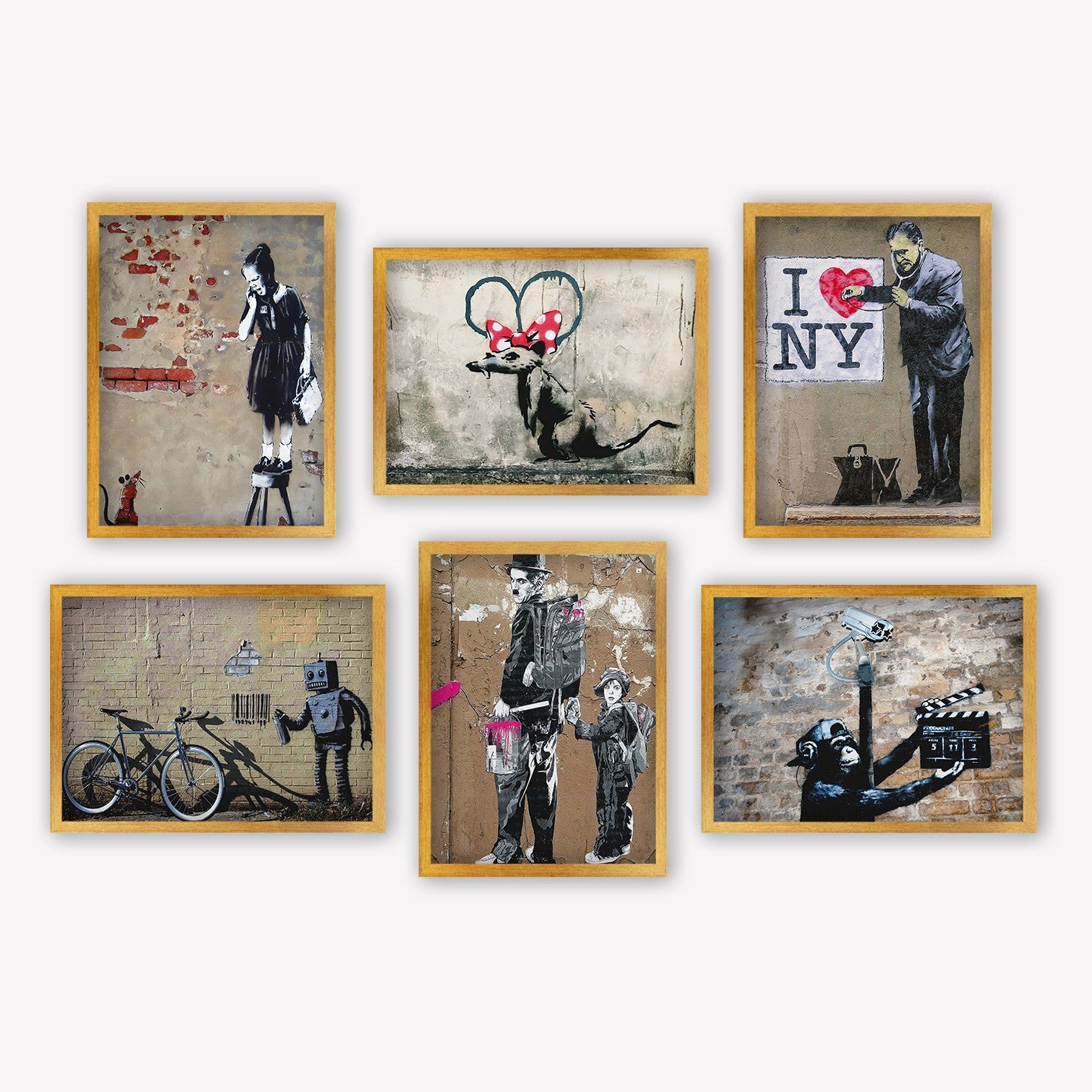 Conjunto de 6 Quadros Decorativos MDF Multicolor - Impressão UV de Alta Qualidade 35x45cm