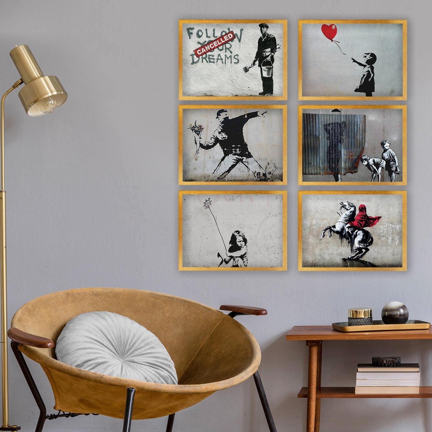 Conjunto de 6 Quadros Decorativos MDF Multicolor - Impressão UV de Alta Qualidade 35x45cm