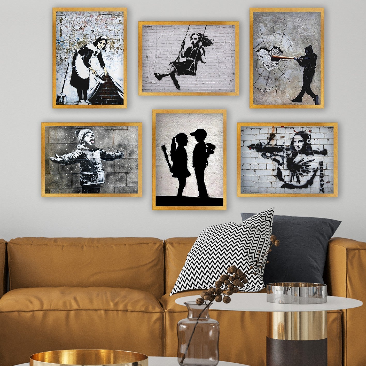 Conjunto de 6 Quadros Decorativos MDF Multicolor - Impressão UV de Alta Qualidade 35x45cm