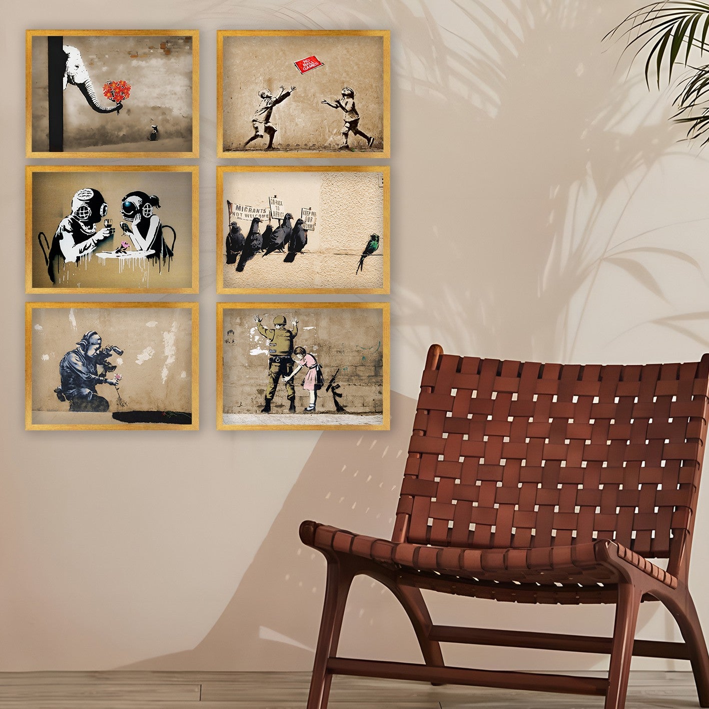 Conjunto de 6 Quadros Decorativos MDF Multicolor - Impressão UV de Alta Qualidade 35x45cm