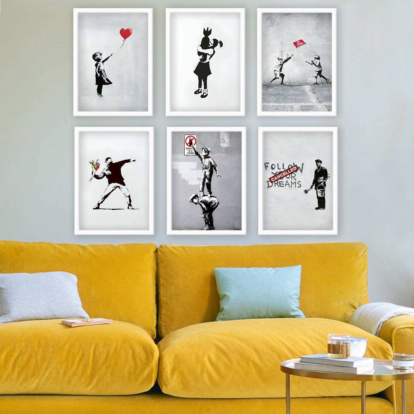 Conjunto de 6 Quadros Decorativos MDF Multicolor - Impressão UV de Alta Qualidade 35x45cm