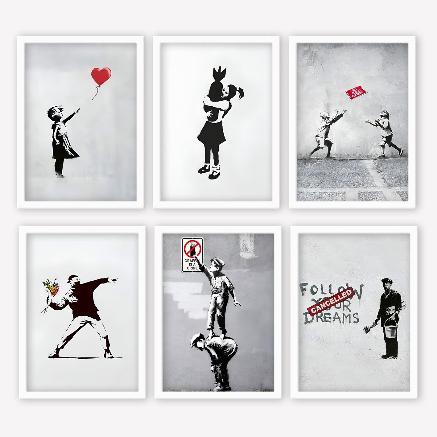 Conjunto de 6 Quadros Decorativos MDF Multicolor - Impressão UV de Alta Qualidade 35x45cm