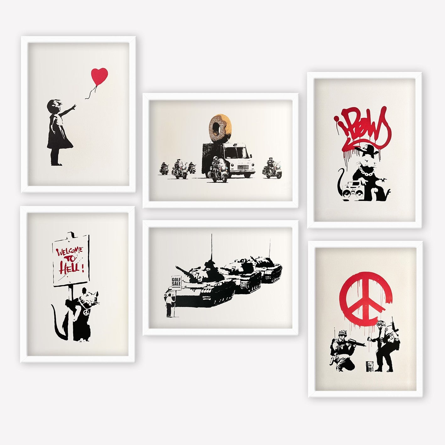 Conjunto de 6 Quadros Decorativos MDF Multicolor - Impressão UV de Alta Qualidade 35x45cm