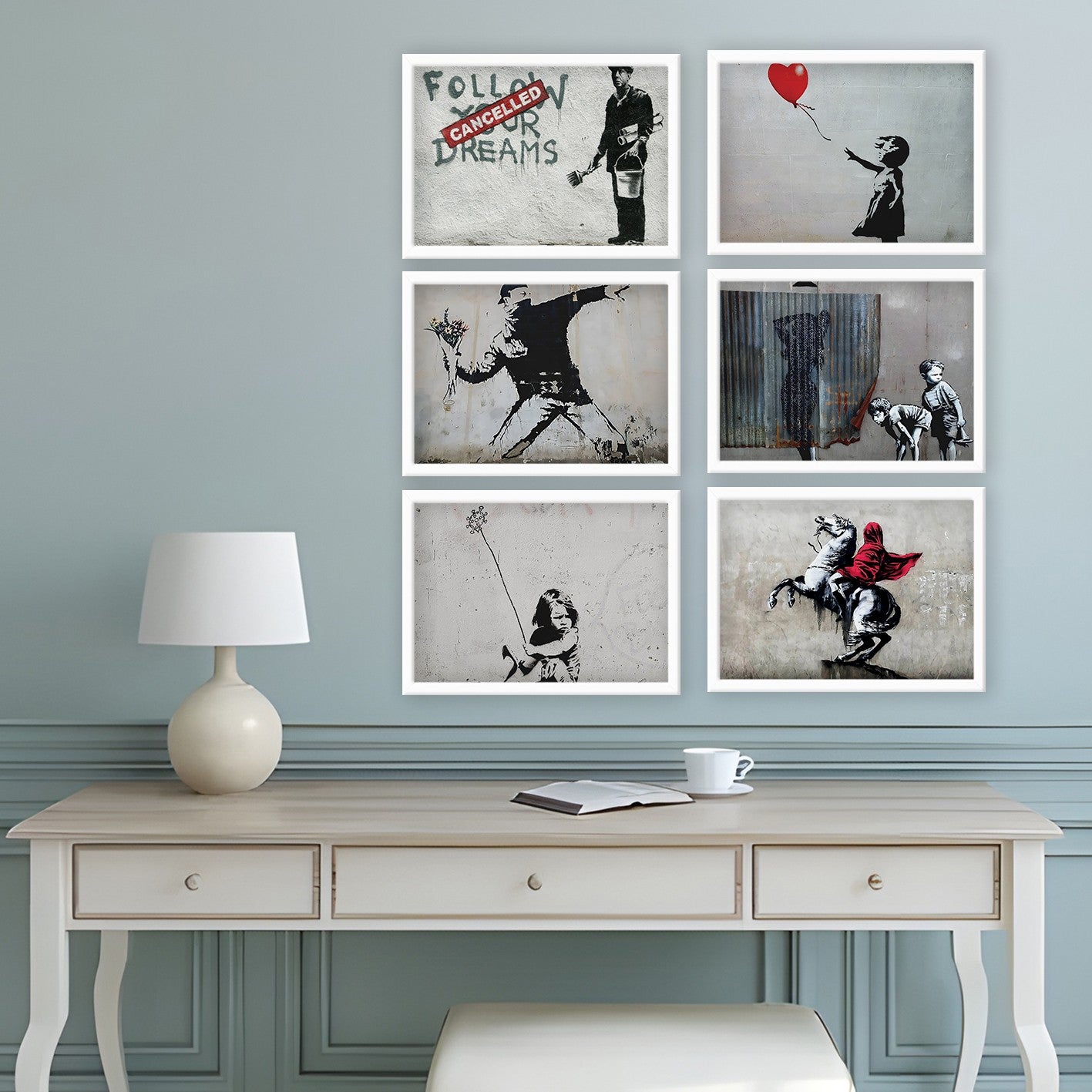 Conjunto de 6 Quadros Decorativos MDF Multicolor - Impressão UV de Alta Qualidade 35x45cm