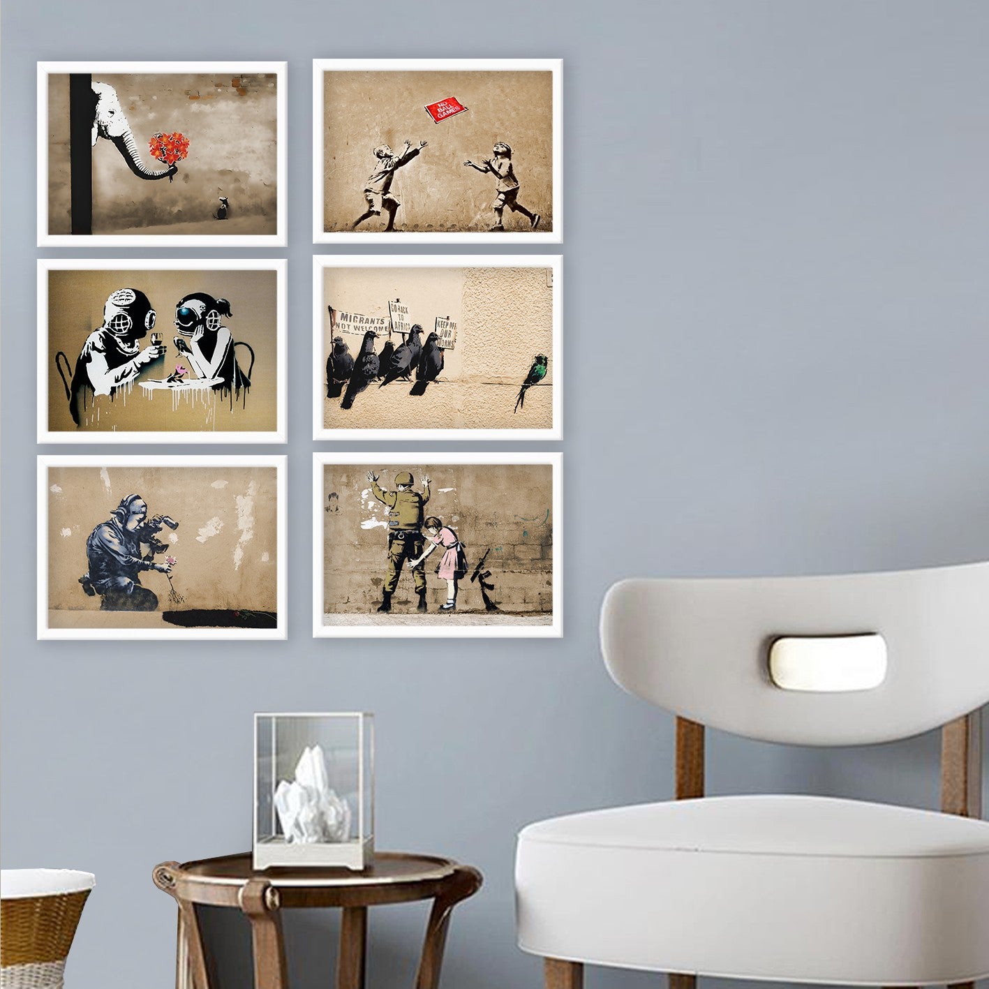 Conjunto de 6 Quadros Decorativos MDF Multicolor - Impressão UV de Alta Qualidade 35x45cm