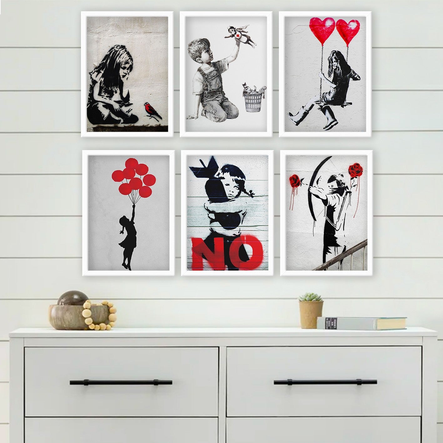 Conjunto de 6 Quadros Decorativos MDF Multicolor - Impressão UV de Alta Qualidade 35x45cm