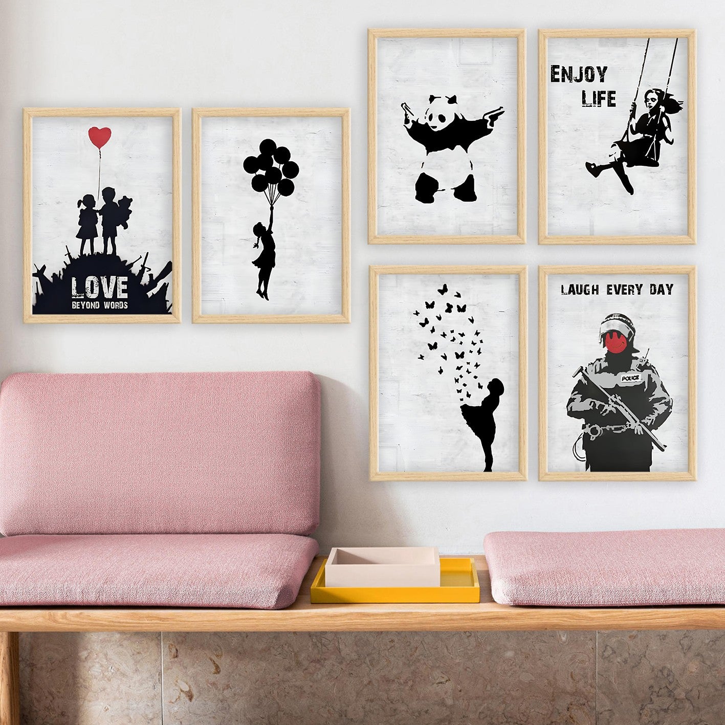 Conjunto de 6 Quadros Decorativos MDF Multicolor - Impressão UV de Alta Qualidade 35x45cm