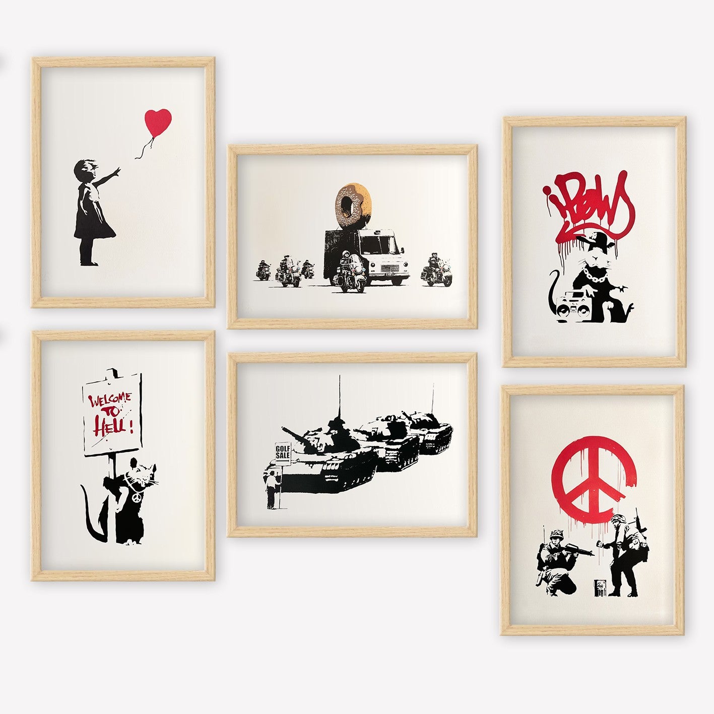 Conjunto de 6 Quadros Decorativos MDF Multicolor - Impressão UV de Alta Qualidade 35x45cm