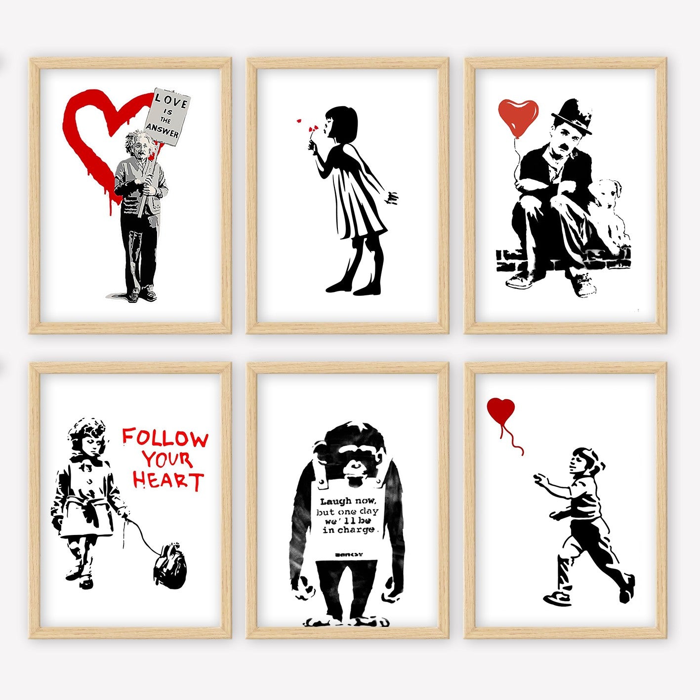 Conjunto de 6 Quadros Decorativos MDF Multicolor - Impressão UV de Alta Qualidade 35x45cm