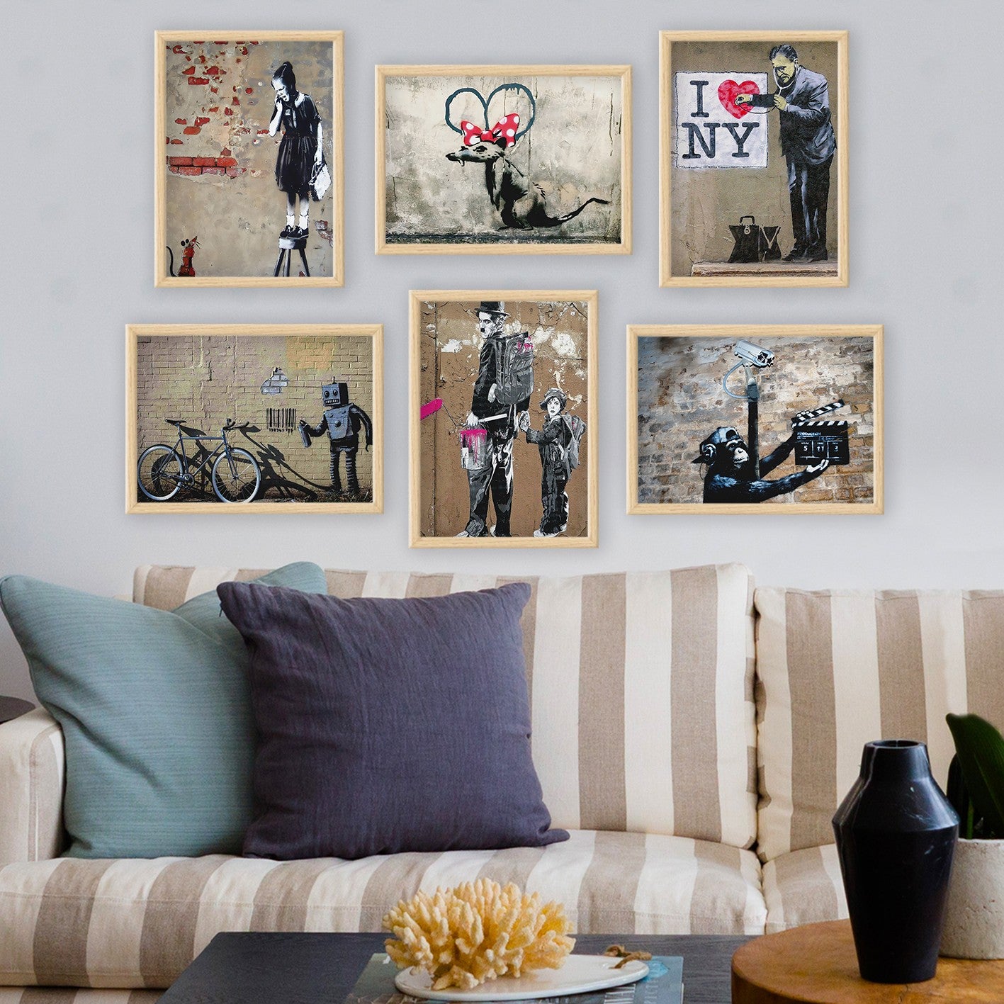 Conjunto de 6 Quadros Decorativos MDF Multicolor - Impressão UV de Alta Qualidade 35x45cm