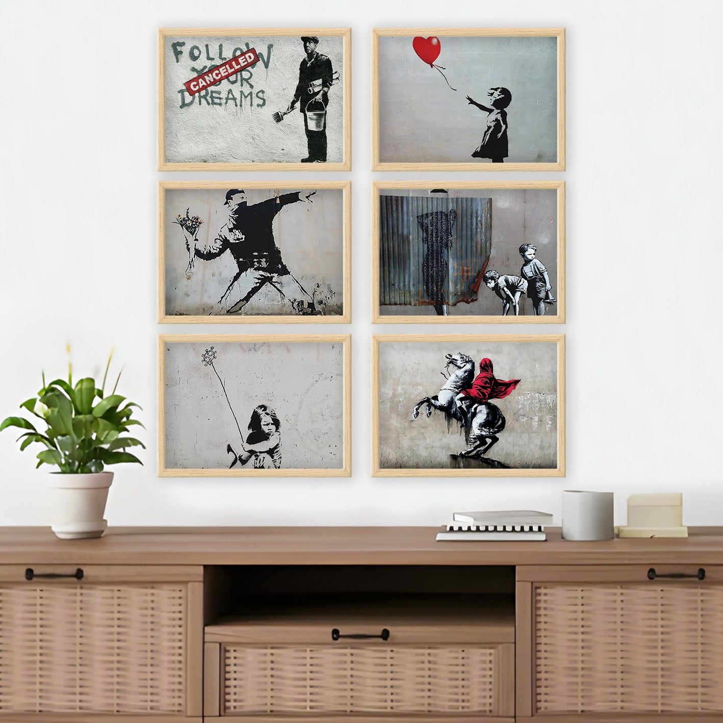 Conjunto de 6 Quadros Decorativos MDF Multicolor - Impressão UV de Alta Qualidade 35x45cm