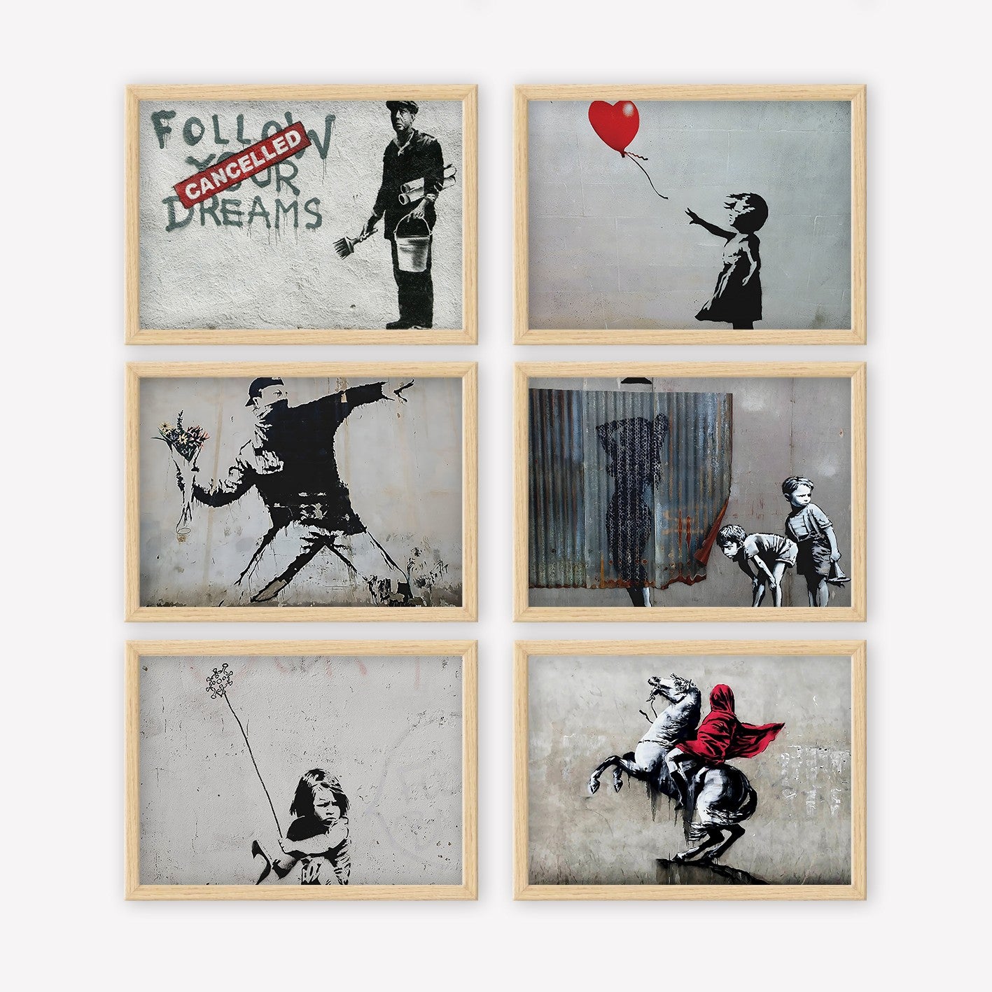 Conjunto de 6 Quadros Decorativos MDF Multicolor - Impressão UV de Alta Qualidade 35x45cm