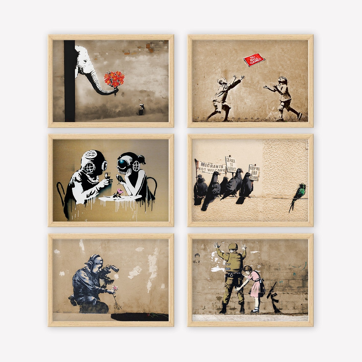 Conjunto de 6 Quadros Decorativos MDF Multicolor - Impressão UV de Alta Qualidade 35x45cm