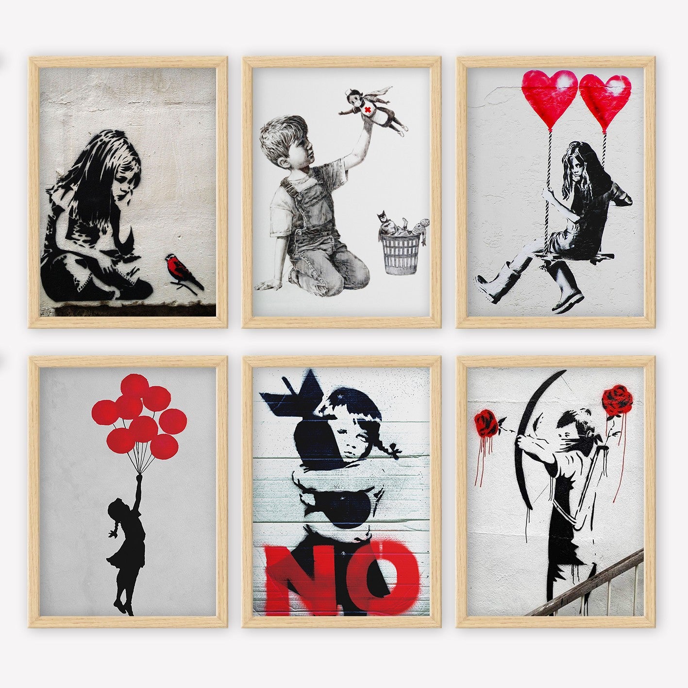 Conjunto de 6 Quadros Decorativos MDF Multicolor - Impressão UV de Alta Qualidade 25x30cm