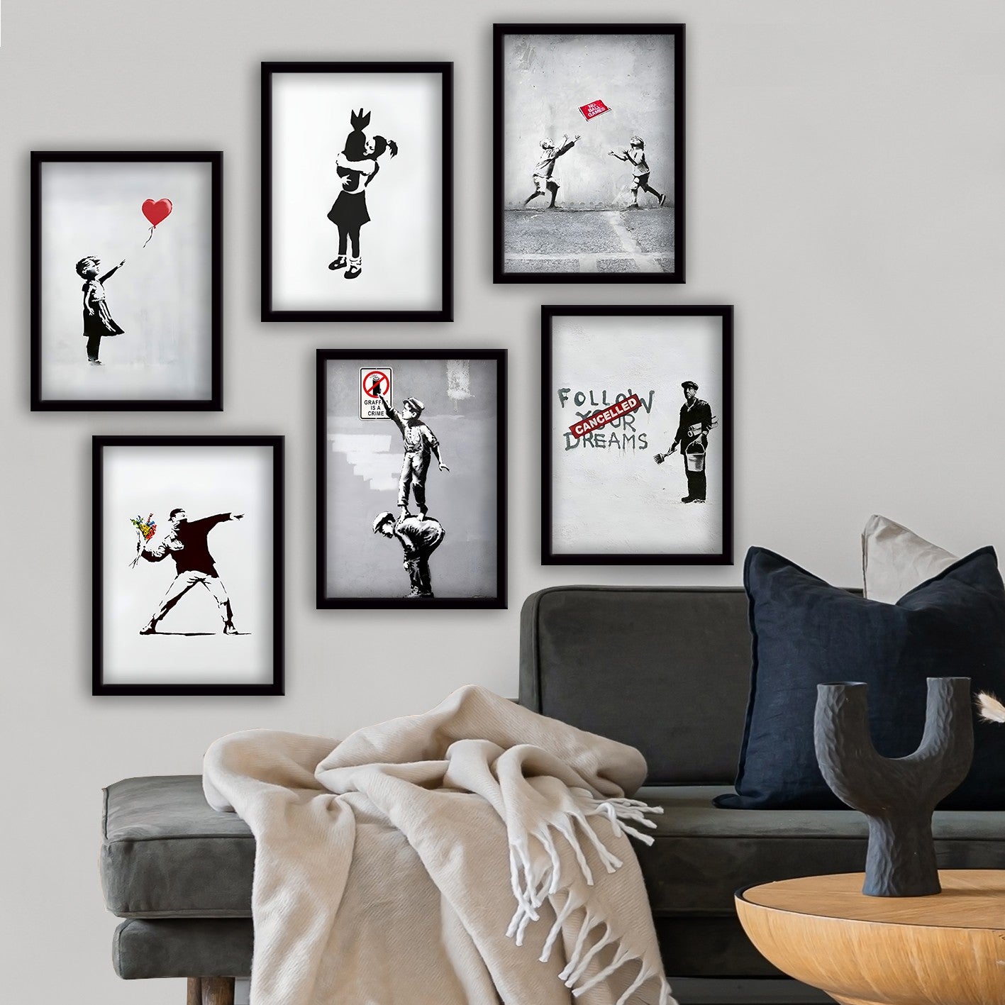 Conjunto de 6 Quadros Decorativos MDF Multicolor - Impressão UV de Alta Qualidade 35x45cm