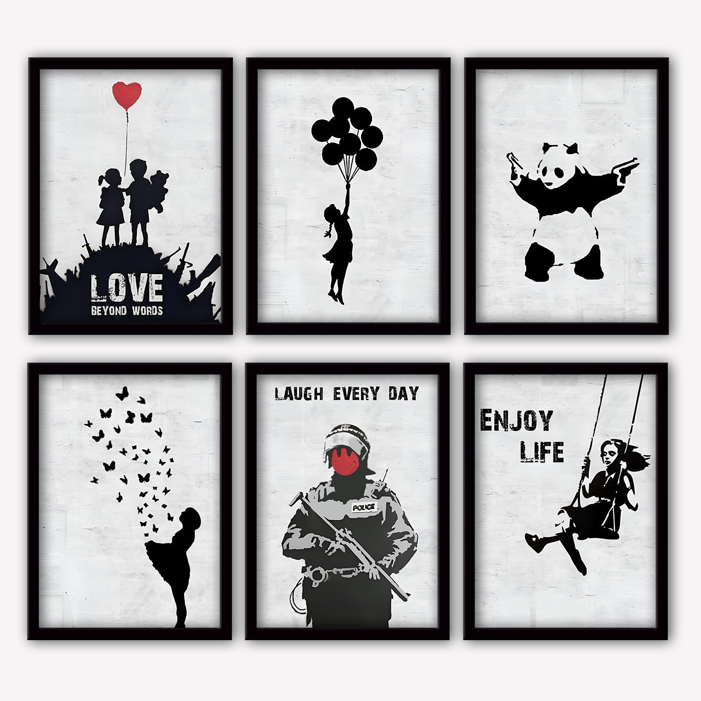 Conjunto de 6 Quadros Decorativos MDF Multicolor - Impressão UV de Alta Qualidade 35x45cm