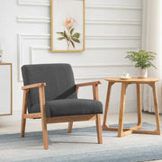 Poltrona Estofada em Linho Sintético Cinza Escuro 68,5x78,5x75 cm