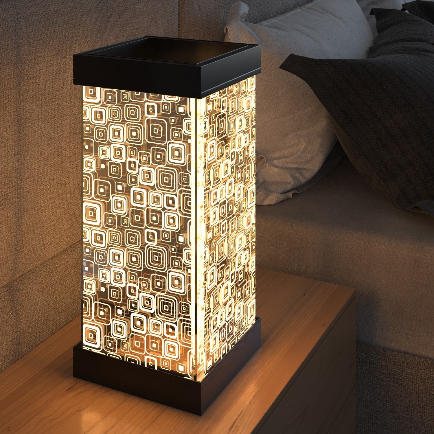 Candeeiro de mesa-TLT Panel Lampshade With Retro-Preto