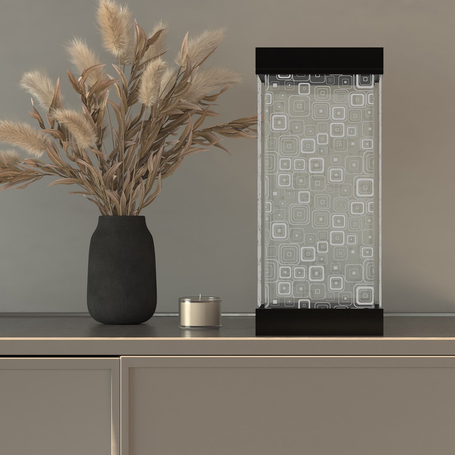 Candeeiro de mesa-TLT Panel Lampshade With Retro-Preto