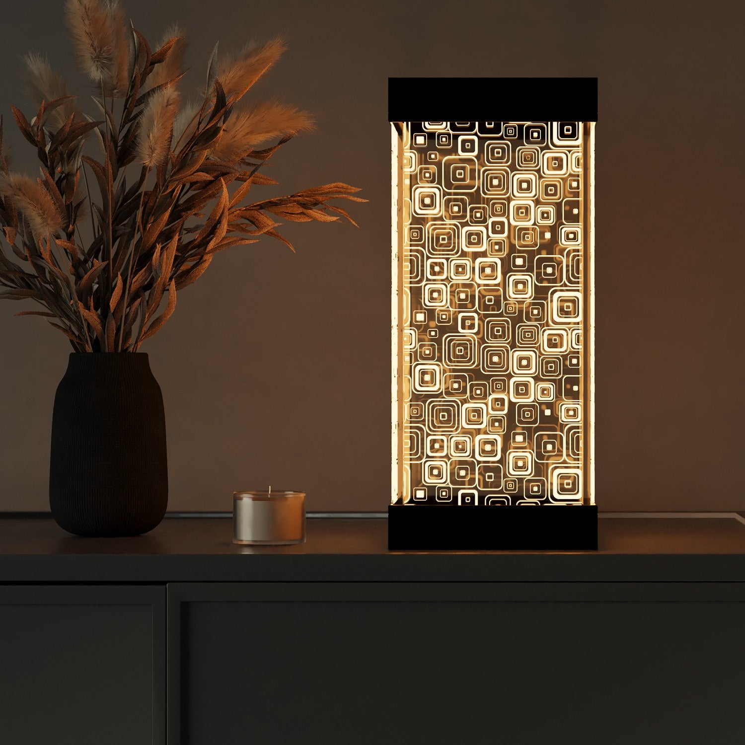 Candeeiro de mesa-TLT Panel Lampshade With Retro-Preto