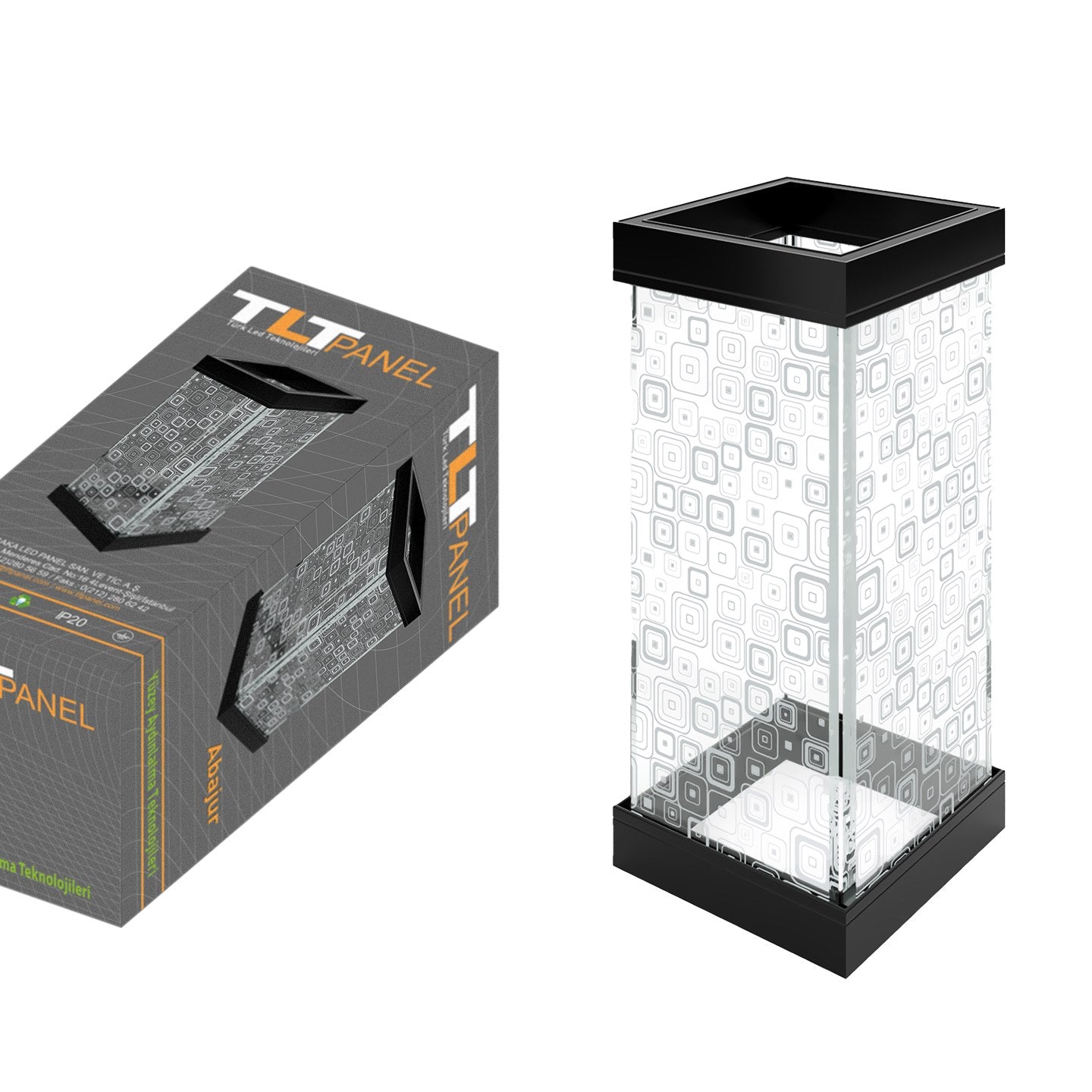 Candeeiro de mesa-TLT Panel Lampshade With Retro-Preto
